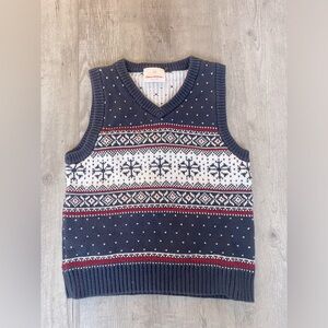 Hanna Anderson Snowflake Holiday Fair Isle Nordic Cotton Vest Kids 100 4